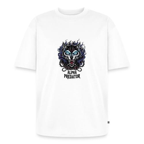 Alpha Predator Wolf Fierce Neon Eyes - Unisex Oversized Organic T-Shirt
