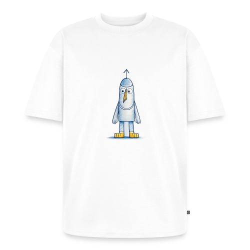 Funny Doodle Bird Character - Unisex Oversized Organic T-Shirt