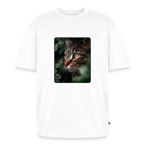 Tabby Cat Jungle Eyes Design - Unisex Oversized Organic T-Shirt