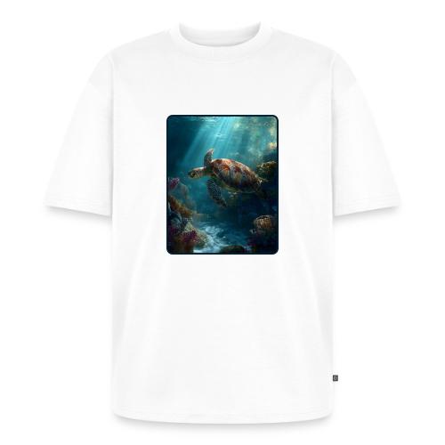 Sea Turtle Coral Reef Design - Unisex Oversized Organic T-Shirt