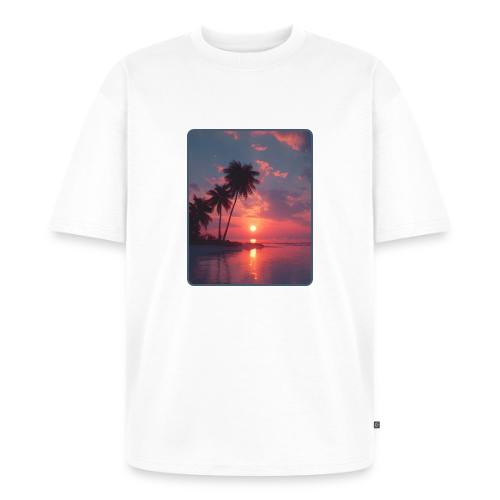 Tropical Sunset Ocean Reflection Design - Unisex Oversized Organic T-Shirt