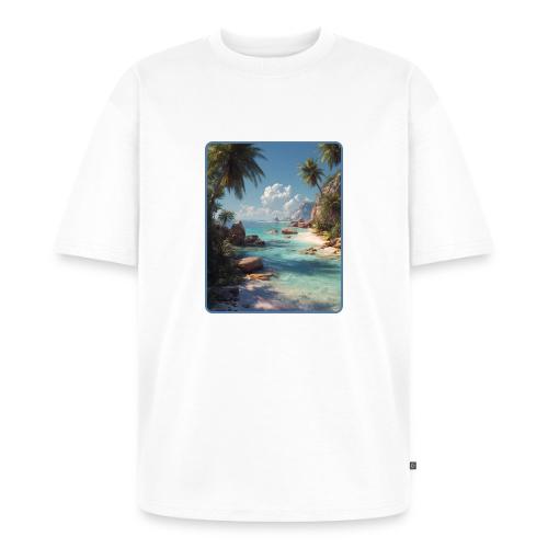 Tropical Island Paradise Ocean Design - Unisex Premium Oversized Organic T-Shirt