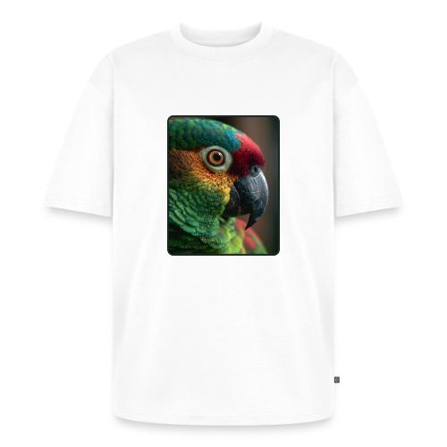 Colorful Parrot Close-Up Design - Unisex Oversized Organic T-Shirt
