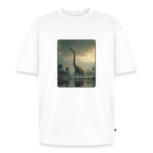 Brachiosaurus Misty Lake Design - Unisex Premium Oversized Organic T-Shirt