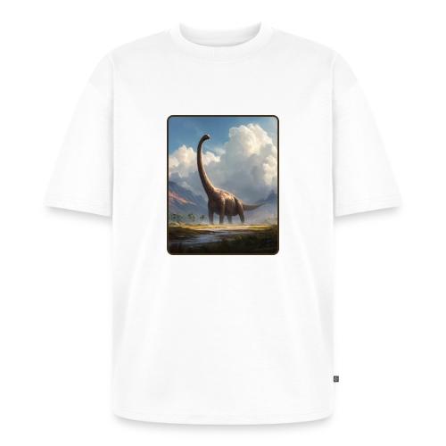 Brachiosaurus Valley Landscape Design - Unisex Oversized Organic T-Shirt
