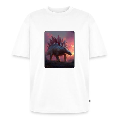Stegosaurus Sunset Forest Design - Unisex Oversized Organic T-Shirt