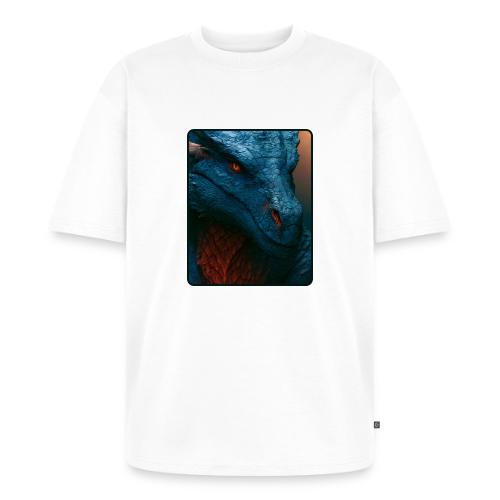 Turquoise Dragon Fire Eye Design - Unisex Premium Oversized Organic T-Shirt