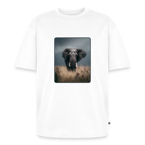 Majestic African Elephant Portrait Design - Unisex Premium Oversized Organic T-Shirt