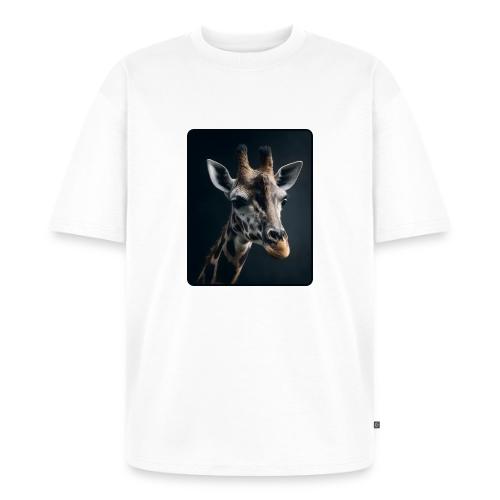 Majestic Giraffe Artistic Portrait Design - Unisex Oversized Organic T-Shirt