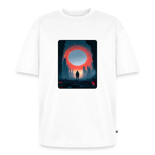 Cosmic Portal Future City Design - Unisex Premium Oversized Organic T-Shirt
