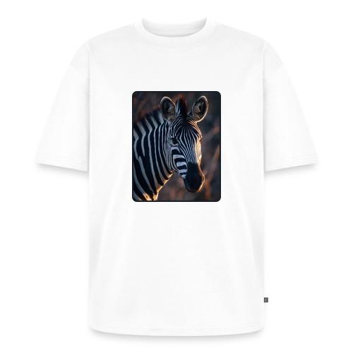 Majestic Zebra Sunset Portrait Design - Unisex Premium Oversized Organic T-Shirt