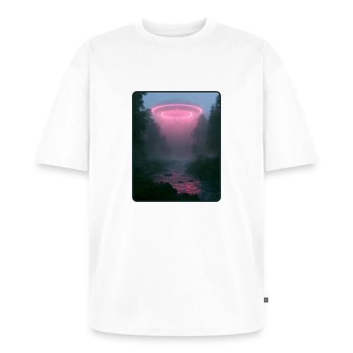 Neon UFO Forest River Design - Unisex Premium Oversized Organic T-Shirt