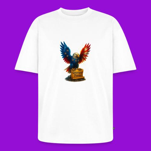 Veterans Press & Bald Eagle Flag 2 Print Set - Unisex Oversized Organic T-Shirt