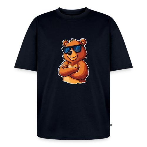 Cool Bear Sunglasses Cartoon Design - Unisex Oversized Organic T-Shirt