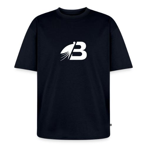 Bluefly Logomark - White - Unisex Premium Oversized Organic T-Shirt
