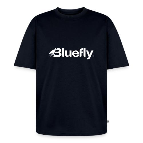 Bluefly Logotype - White - Unisex Oversized Organic T-Shirt