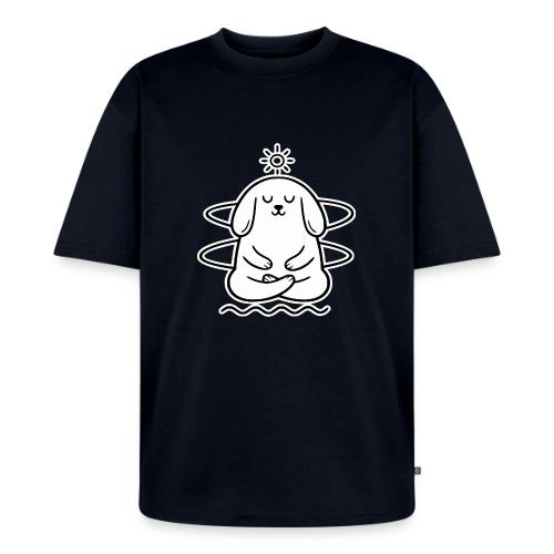 Cute Meditating Bunny Zen Yoga Animal - Unisex Oversized Organic T-Shirt