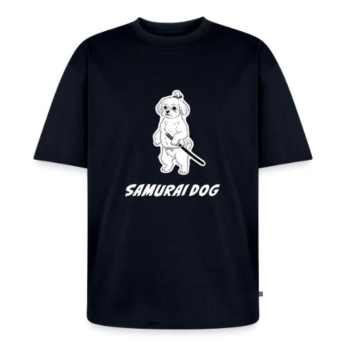 Samurai Maltese Katana Warrior Dog Tee - Unisex Oversized Organic T-Shirt