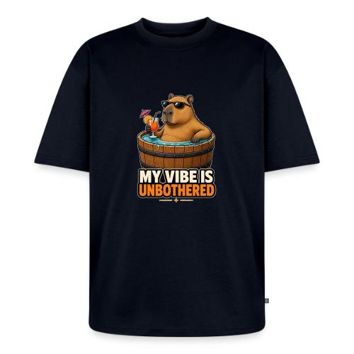 Unbothered Beaver in Wooden Tub - Unisex Oversized Organic T-Shirt