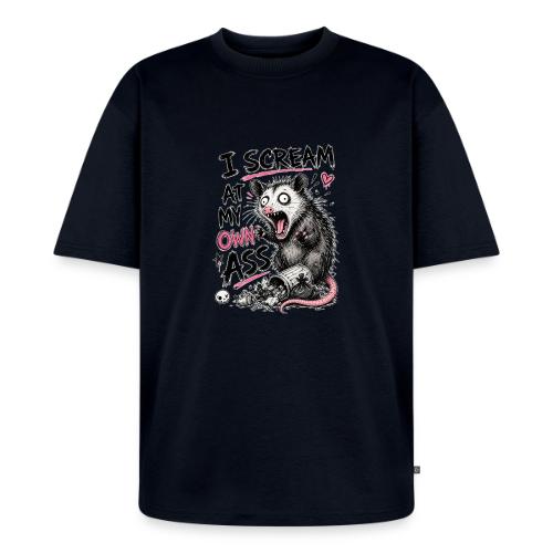 Funny Opossum Screaming Graphic Tee - Unisex Oversized Organic T-Shirt