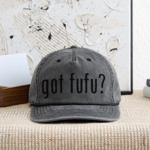 gotfufu-black - Vintage Washed Rope Cap