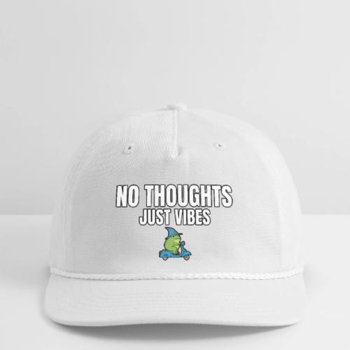 No Thoughts Just Vibes Funny Frog Shirt - Vintage Washed Rope Cap