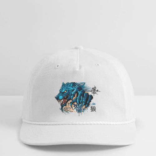 Blue Wolf Graffiti Street Art - Vintage Washed Rope Cap