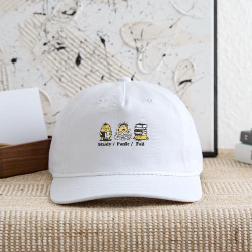 Funny Student Study Panic Fail Back To School - Vintage Washed Rope Cap