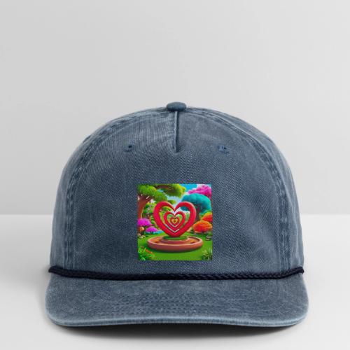 Triple heart landscape, nature, love, happiness - Vintage Washed Rope Cap