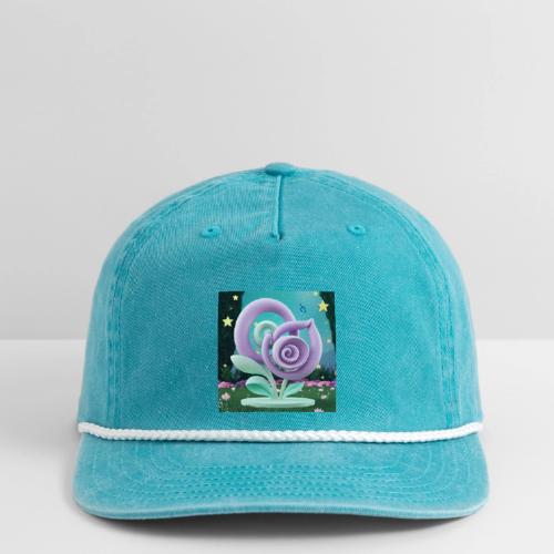 Lila Bloom | Double Floral Eco-Inspired Art - Vintage Washed Rope Cap