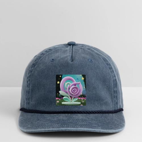 Lila Bloom | Double Floral Eco-Inspired Art - Vintage Washed Rope Cap