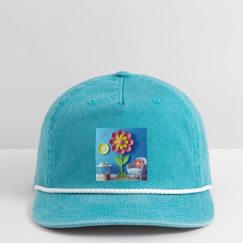 Flower design and harmony of environmental well-be - Vintage Washed Rope Cap