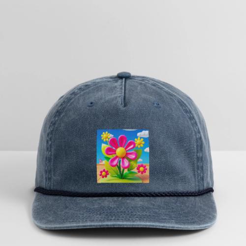 Pink Floral Peace | Sky & Nature Design - Vintage Washed Rope Cap
