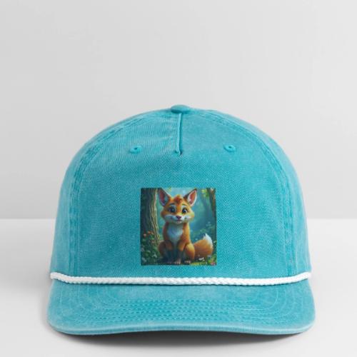 Magical fantasy fox in enchanted forest scene - Vintage Washed Rope Cap