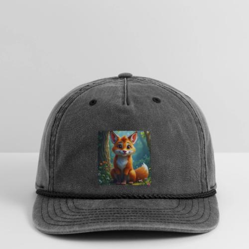 Magical fantasy fox in enchanted forest scene - Vintage Washed Rope Cap