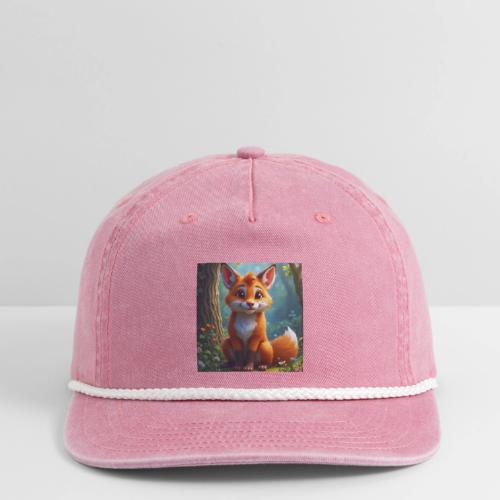 Magical fantasy fox in enchanted forest scene - Vintage Washed Rope Cap