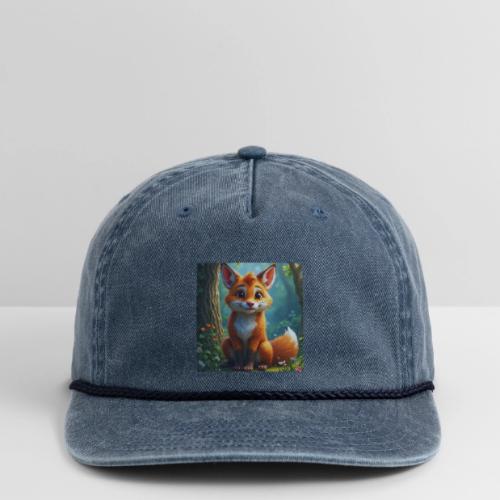 Magical fantasy fox in enchanted forest scene - Vintage Washed Rope Cap