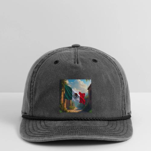 Mexican flag in Magical Town and Nature - Vintage Washed Rope Cap