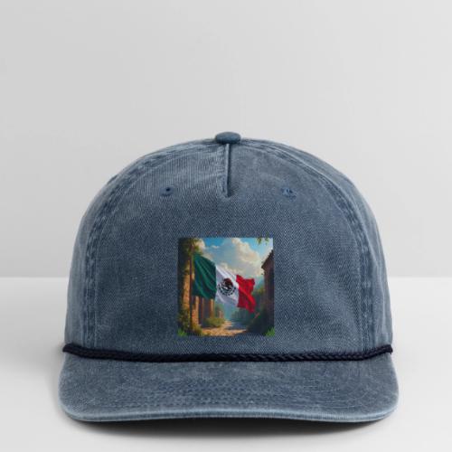 Mexican flag in Magical Town and Nature - Vintage Washed Rope Cap