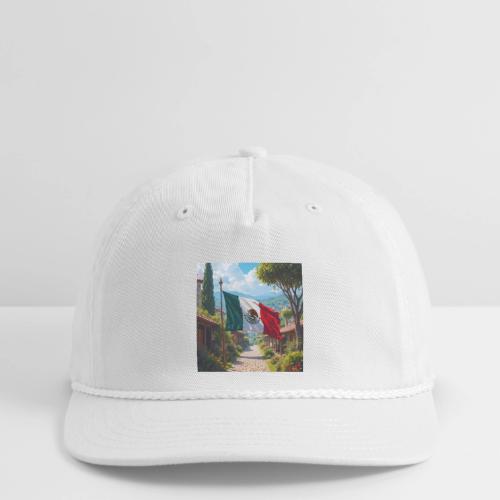 Mexican flag surrounded by nature and magic town - Vintage Washed Rope Cap