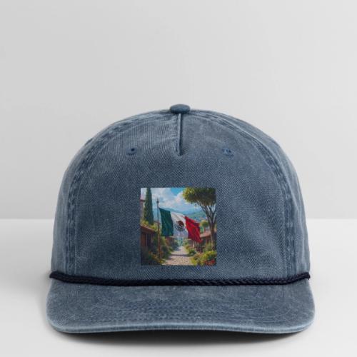 Mexican flag surrounded by nature and magic town - Vintage Washed Rope Cap