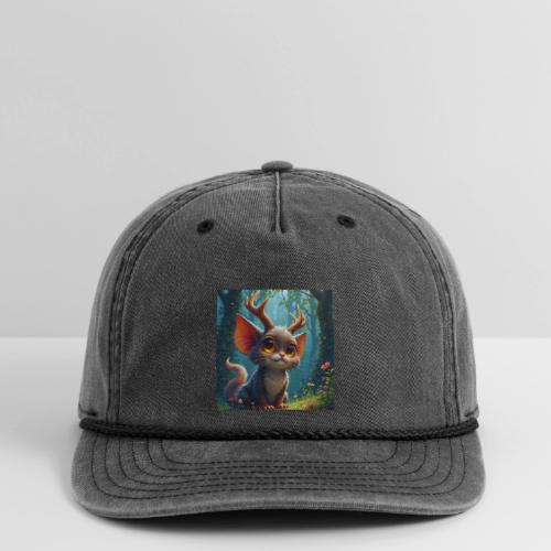 Magical Forest Creature with Deer Horns - Vintage Washed Rope Cap