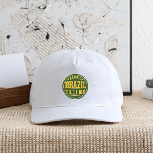 Brazil Till I Die — Vintage Soccer Fan Shirt Tee - Vintage Washed Rope Cap