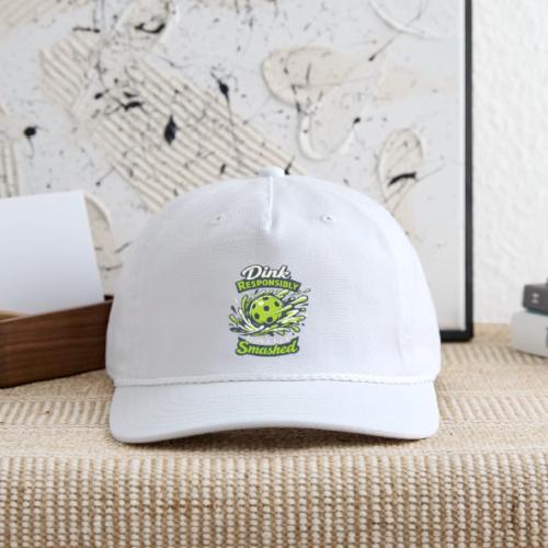 Dink Responsibly Don’t Get Smashed Pickleball Art - Vintage Washed Rope Cap