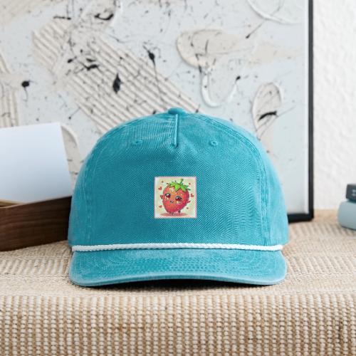 Adorable Sweet Strawberry Bliss - Vintage Washed Rope Cap