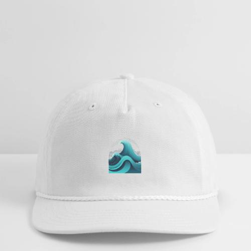 Dynamic Ocean Wave Illustration - Vintage Washed Rope Cap