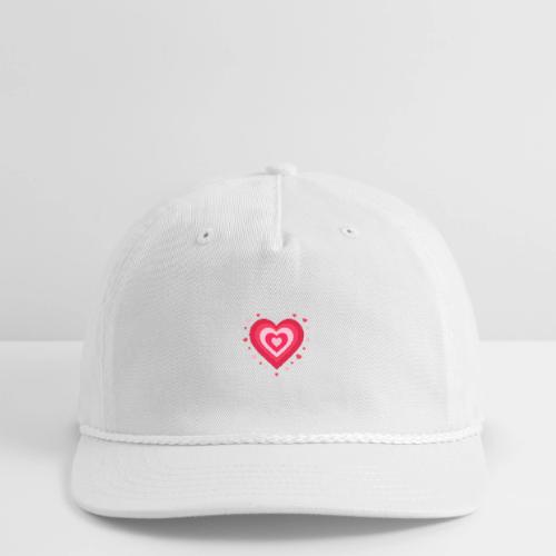 Layered Red & Pink Heart – Cute Valentine Love - Vintage Washed Rope Cap