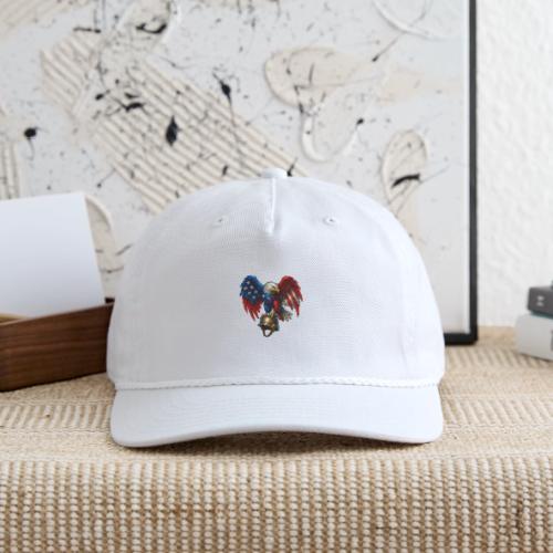 American Flag Bald Eagle - Helmet - Vintage Washed Rope Cap