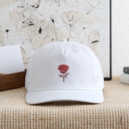 2 Set - Silver and Gold Roses - Vintage Washed Rope Cap