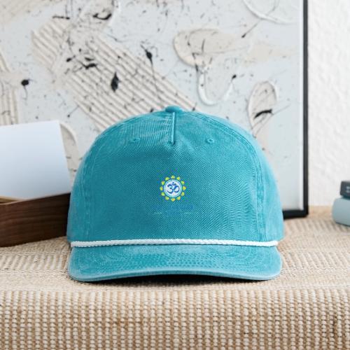 Om Sunshine Yoga transparent back original file - Vintage Washed Rope Cap